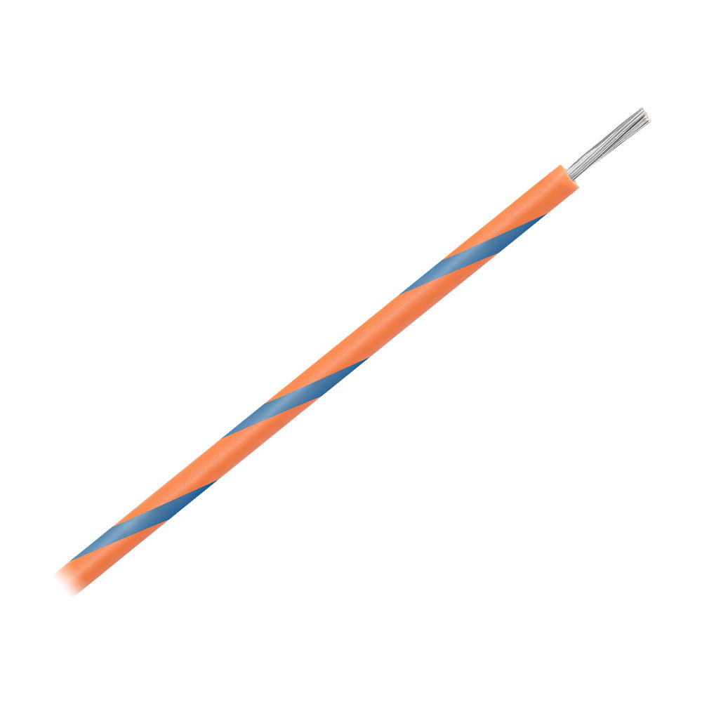 Pacer 16 AWG Gauge Striped Marine Wire 500' Spool - Orange w/Blue Stripe - Deckhand Marine Supply
