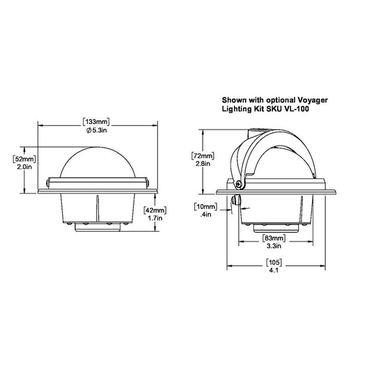 Ritchie RU-90 Voyager Compass - Flush Mount - Black - Deckhand Marine Supply