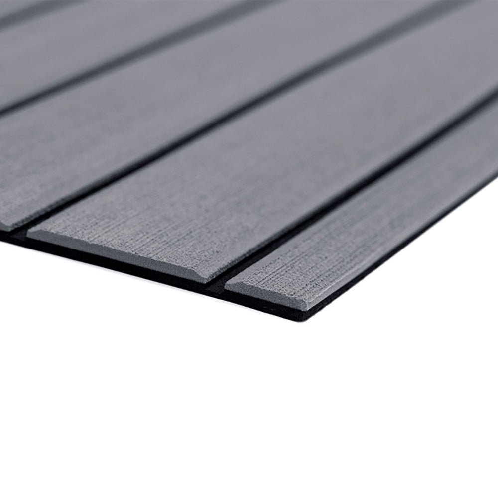 SeaDek 40" x 80" 6mm Teak Full Sheet - Brushed Texture - Storm Grey/Black (1016mm x 2032mm x 6mm) - Deckhand Marine Supply