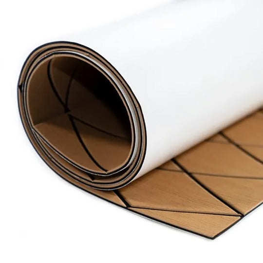SeaDek 40" x 80" 6mm Two Color Diamond Full Sheet - Brushed Texture - Mocha/Black (1016mm x 2032mm x 6mm) - Deckhand Marine Supply