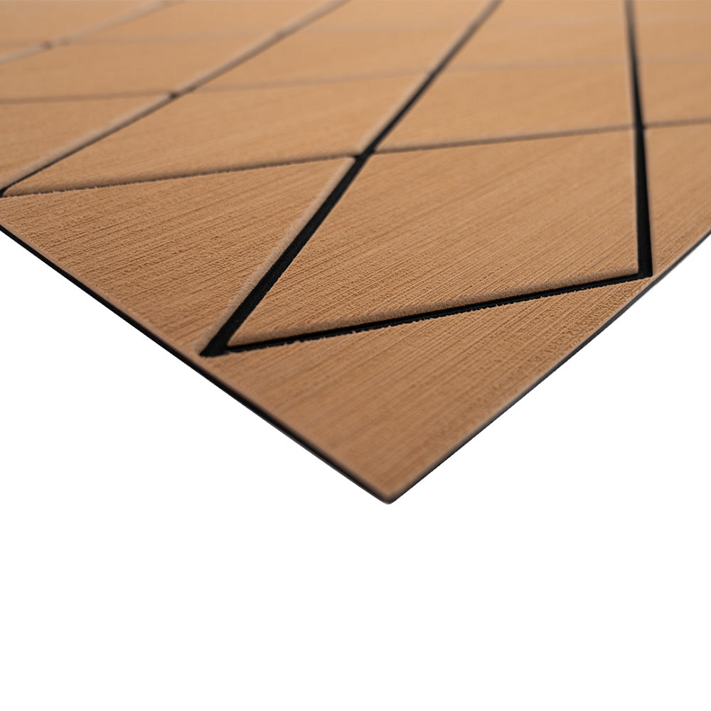SeaDek 40" x 80" 6mm Two Color Diamond Full Sheet - Brushed Texture - Mocha/Black (1016mm x 2032mm x 6mm) - Deckhand Marine Supply
