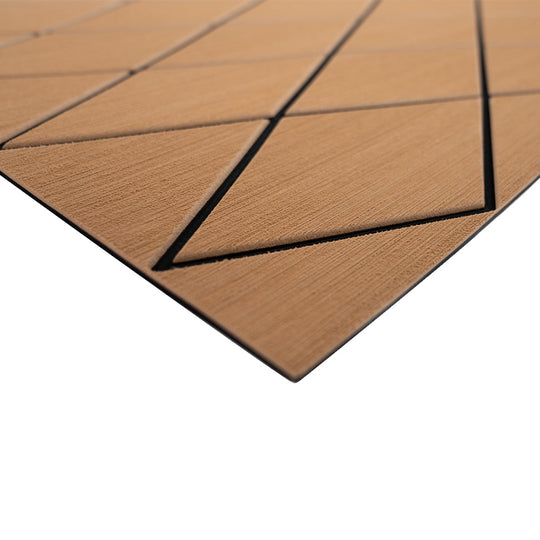 SeaDek 40" x 80" 6mm Two Color Diamond Full Sheet - Brushed Texture - Mocha/Black (1016mm x 2032mm x 6mm) - Deckhand Marine Supply