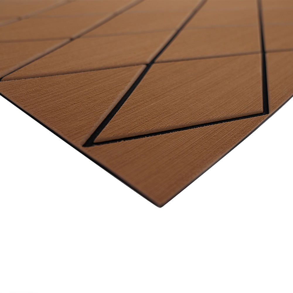 SeaDek 40" x 80" 6mm Two Color Diamond Full Sheet - Brushed Texture - Brown/Black (1016mm x 2032mm x 6mm) - Deckhand Marine Supply