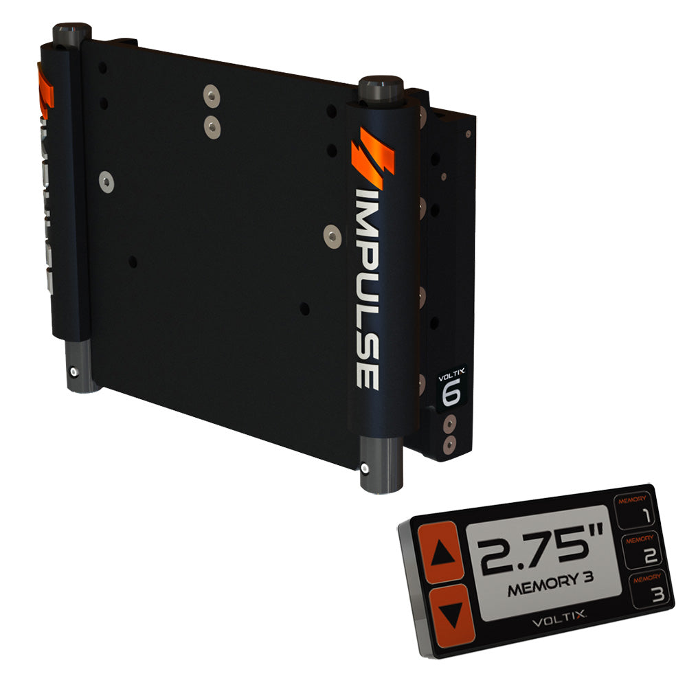 IMPULSE 6" Set Back Electric Jack Plate w/Smart Control - Black Anodized - Deckhand Marine Supply