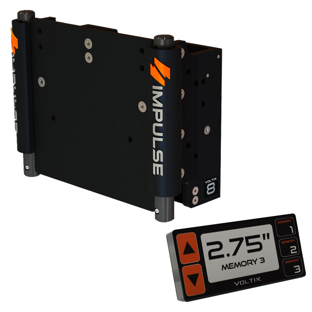 IMPULSE 8" Set Back Electric Jack Plate w/Smart Control - Black Anodized - Deckhand Marine Supply