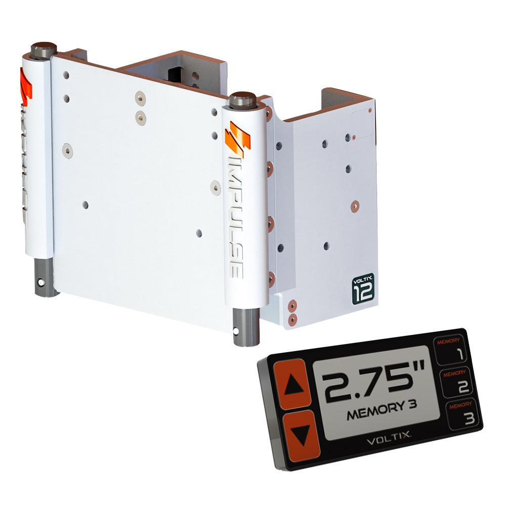 IMPULSE 12" Set Back Electric Jack Plate w/Smart Control - White Cerakote - Deckhand Marine Supply