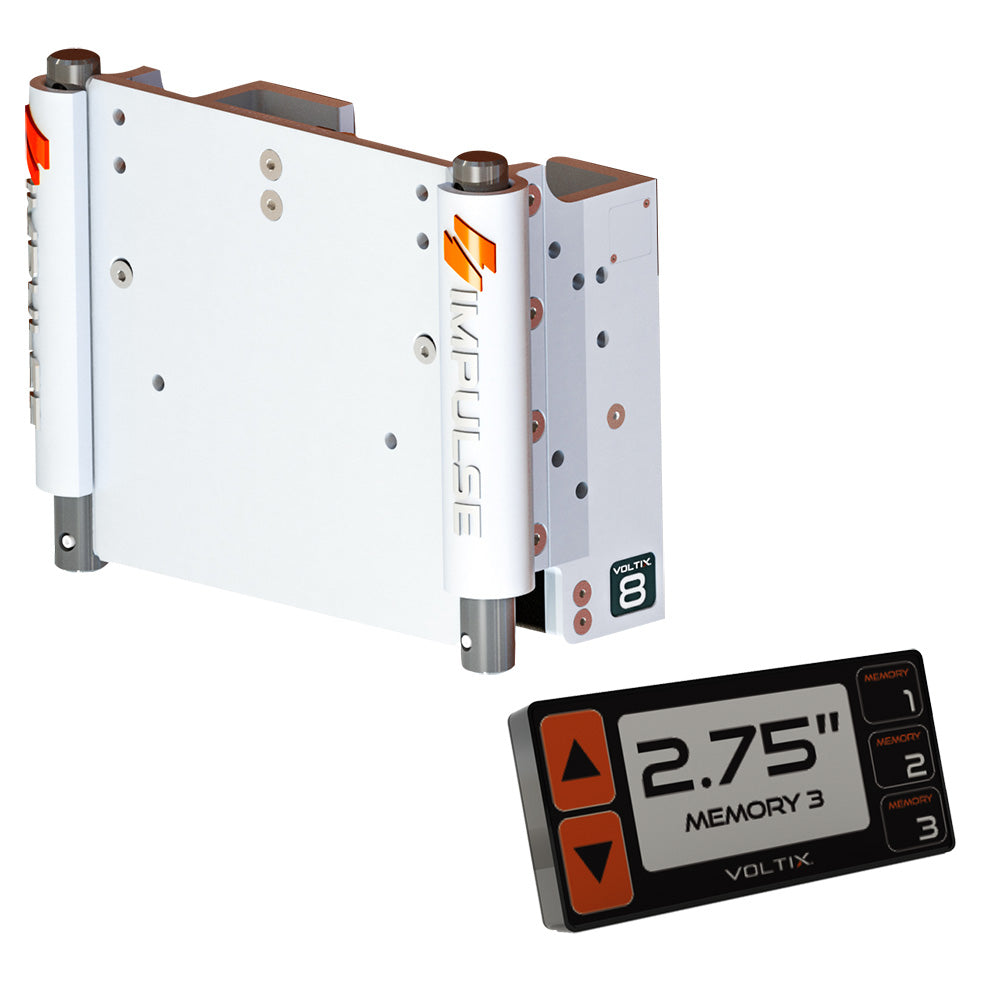 IMPULSE XL 8" Set Back Electric Jack Plate w/Smart Control - White Cerakote - Deckhand Marine Supply