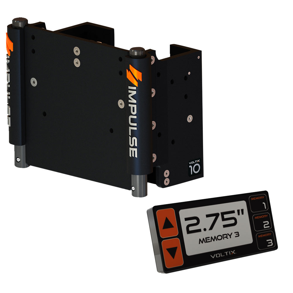 IMPULSE XL 10" Set Back Electric Jack Plate w/Smart Control - Black Anodized - Deckhand Marine Supply