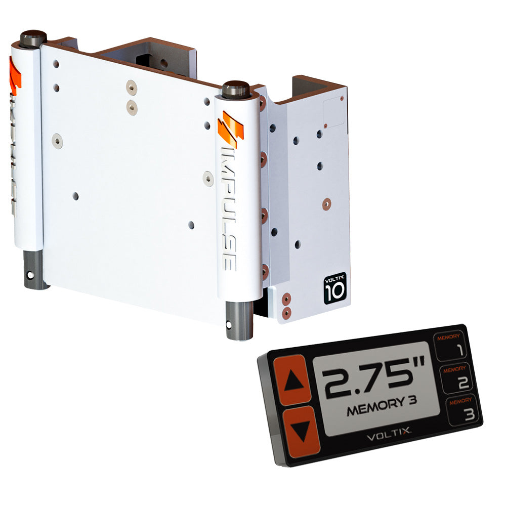IMPULSE XL 10" Set Back Electric Jack Plate w/Smart Control - White Cerakote - Deckhand Marine Supply