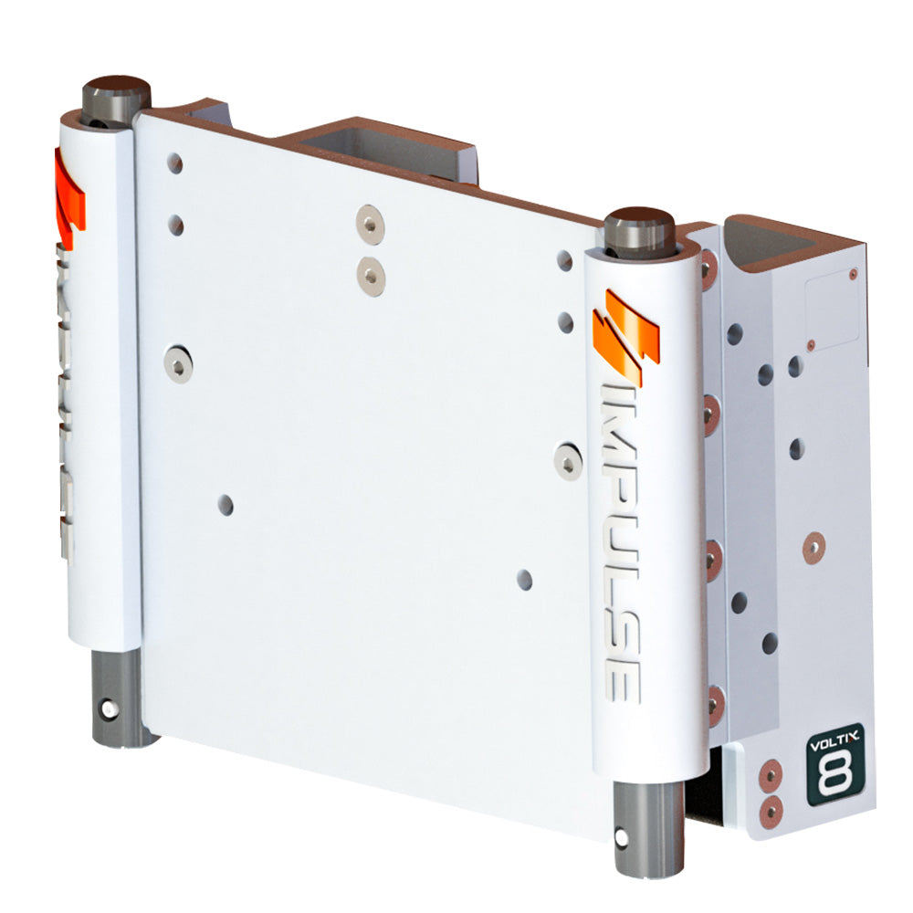 IMPULSE XL 8" Set Back Electric Jack Plate w/Standard Control - White Cerakote - Deckhand Marine Supply