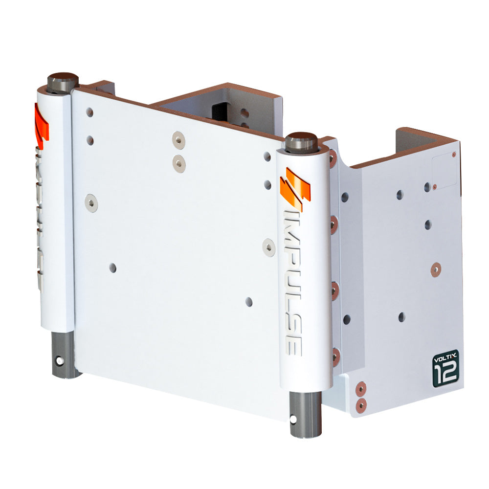 IMPULSE XL 12" Set Back Electric Jack Plate w/Standard Control - White Cerakote - Deckhand Marine Supply