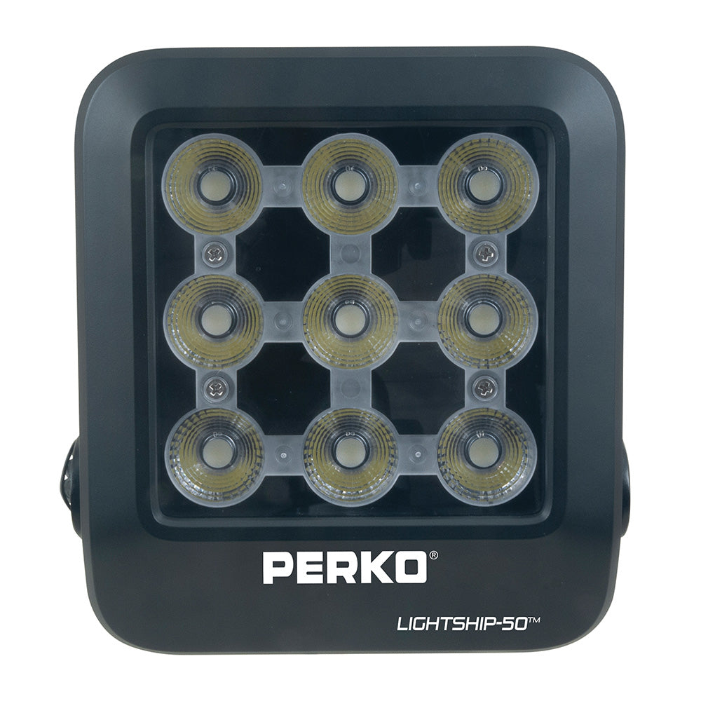 Perko Lightship 50 LED High Performance Spotlight - 12/24V - Black - Deckhand Marine Supply