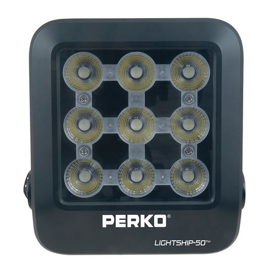 Perko Lightship 50 LED High Performance Spotlight - 12/24V - Black - Deckhand Marine Supply