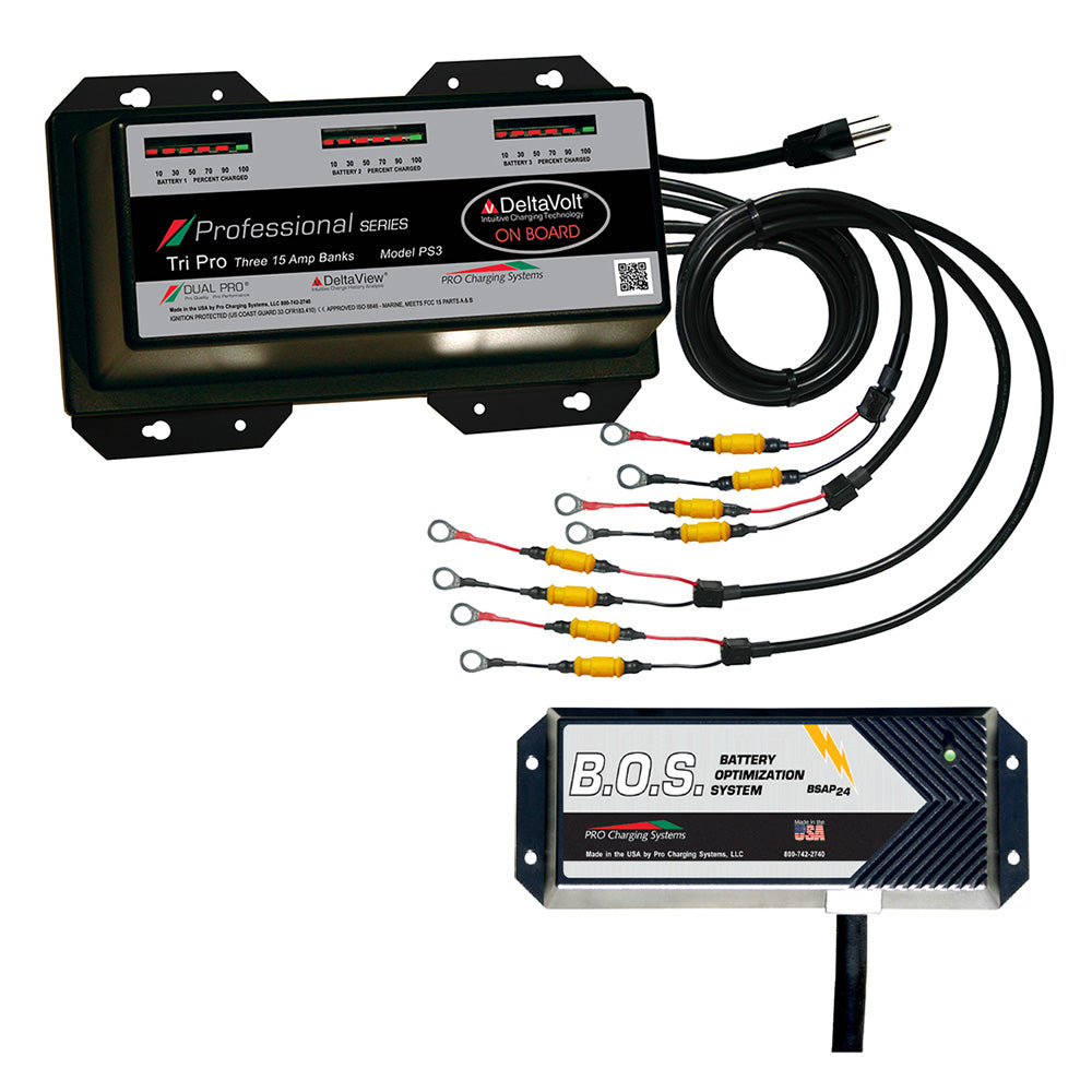 Dual Pro PS3 3 Bank Battery Charger w/3 Bank B.O.S. - Deckhand Marine Supply