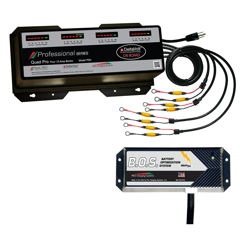 Dual Pro PS4 4 Bank Battery Charger w/3 Bank B.O.S. - Deckhand Marine Supply