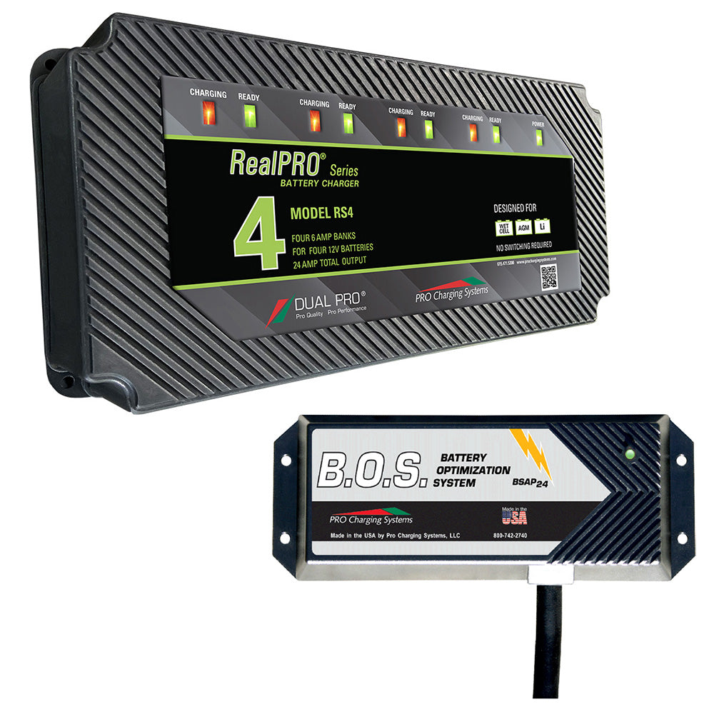 Dual Pro RS4 4 Bank Battery Charger w/3 Bank B.O.S. - Deckhand Marine Supply