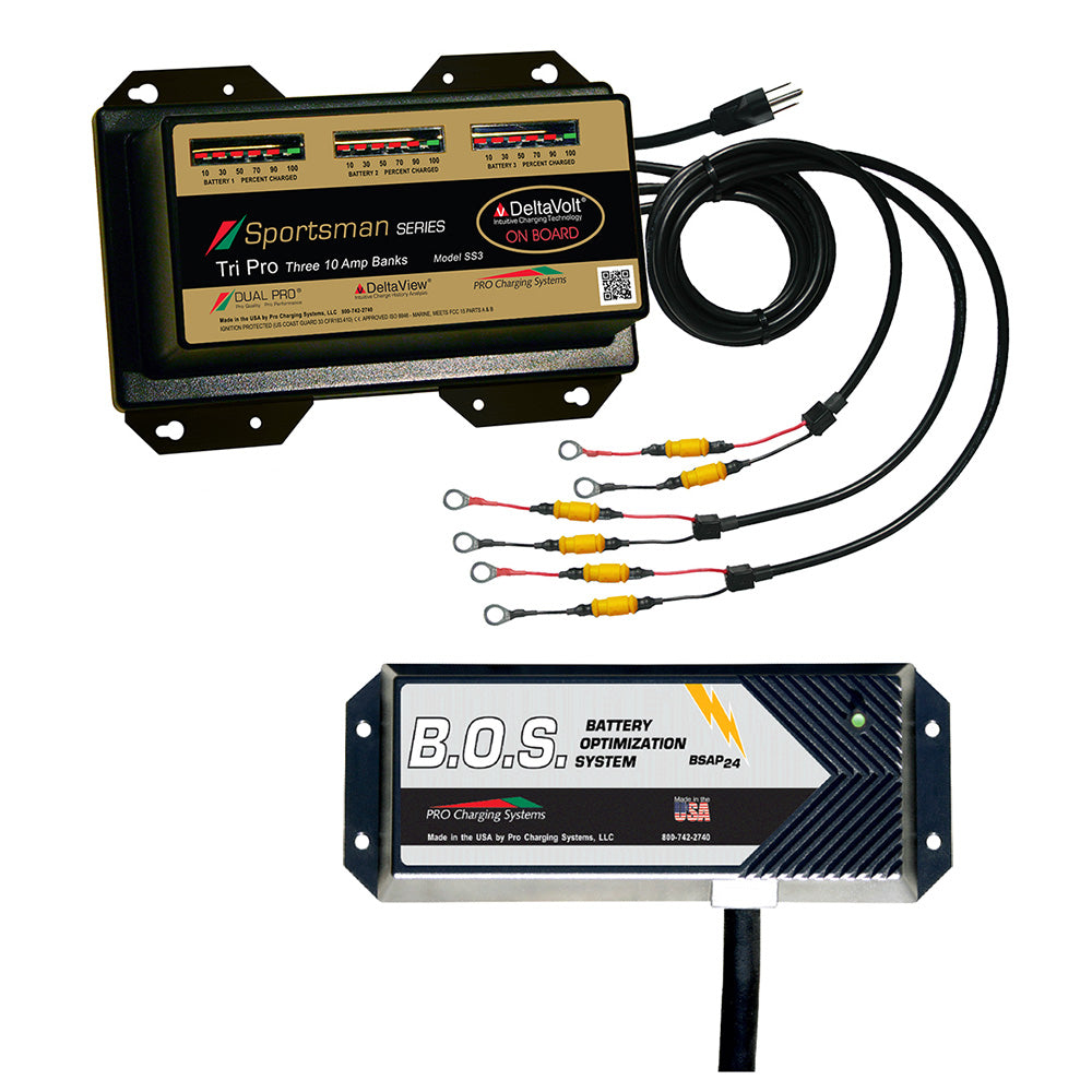 Dual Pro SS3 3 Bank Battery Charger w/3 Bank B.O.S. - Deckhand Marine Supply