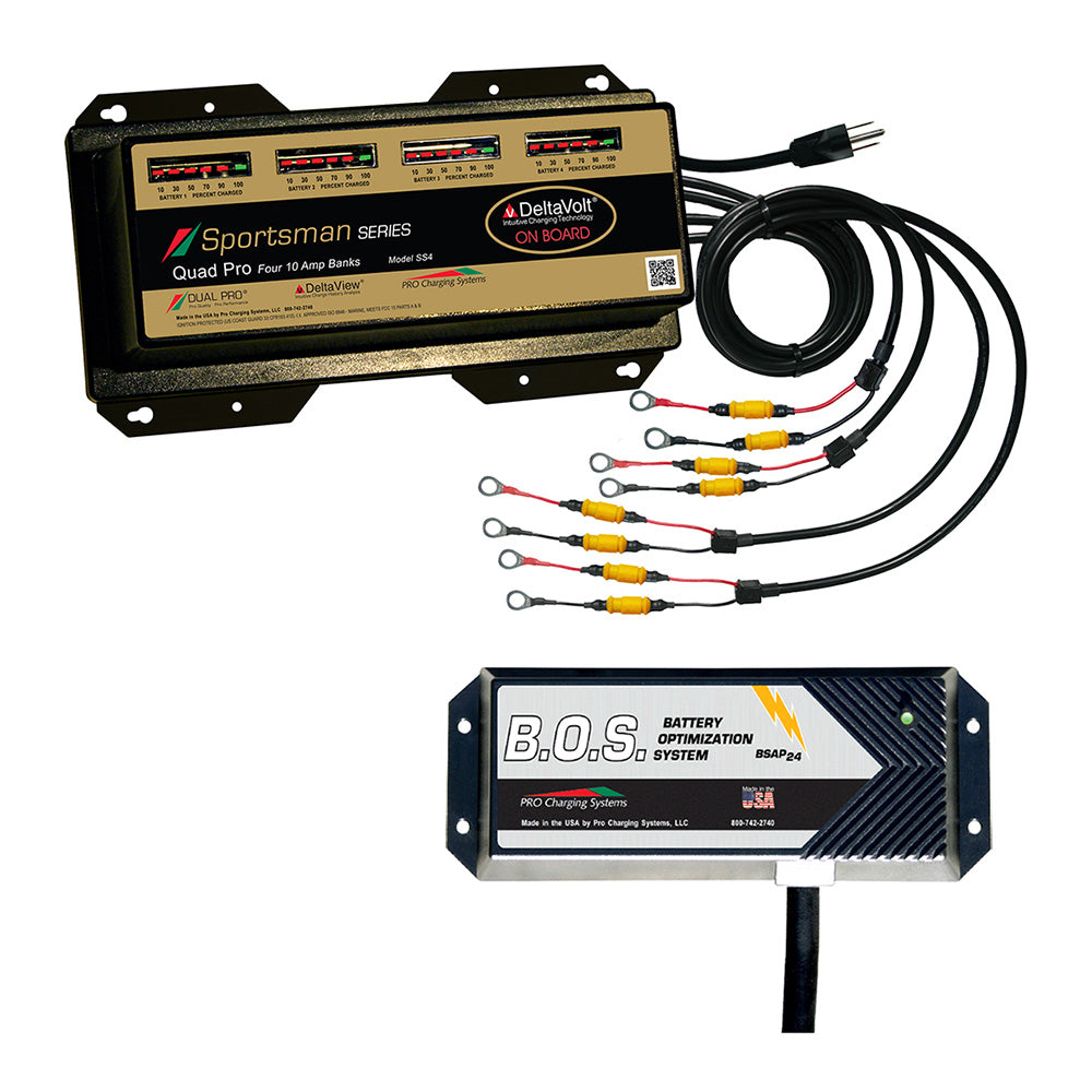 Dual Pro SS4 4 Bank Battery Charger w/3 Bank B.O.S. - Deckhand Marine Supply