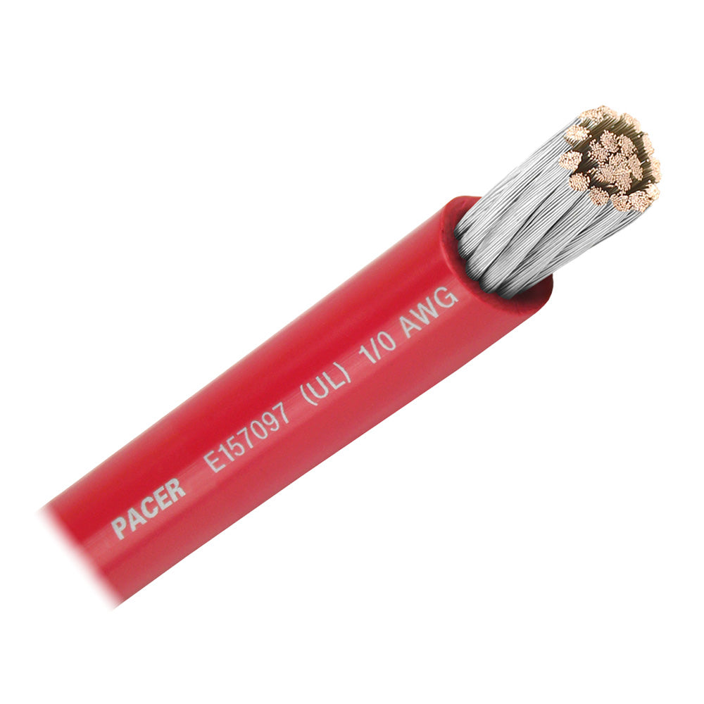 Pacer Red 1/0 AWG Battery Cable - 50' - Deckhand Marine Supply