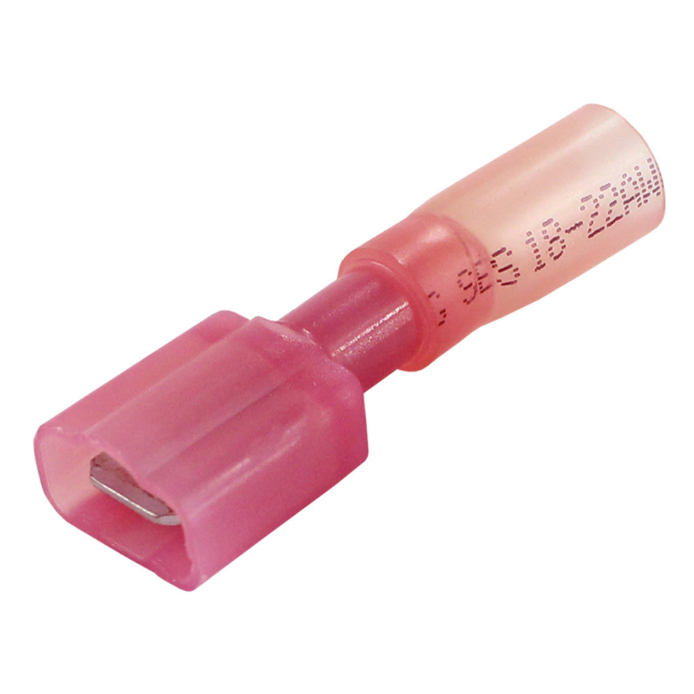 Pacer 22-18 AWG Fully-Insulated Male Disconnect Terminal - Red - 25 Pack - Deckhand Marine Supply