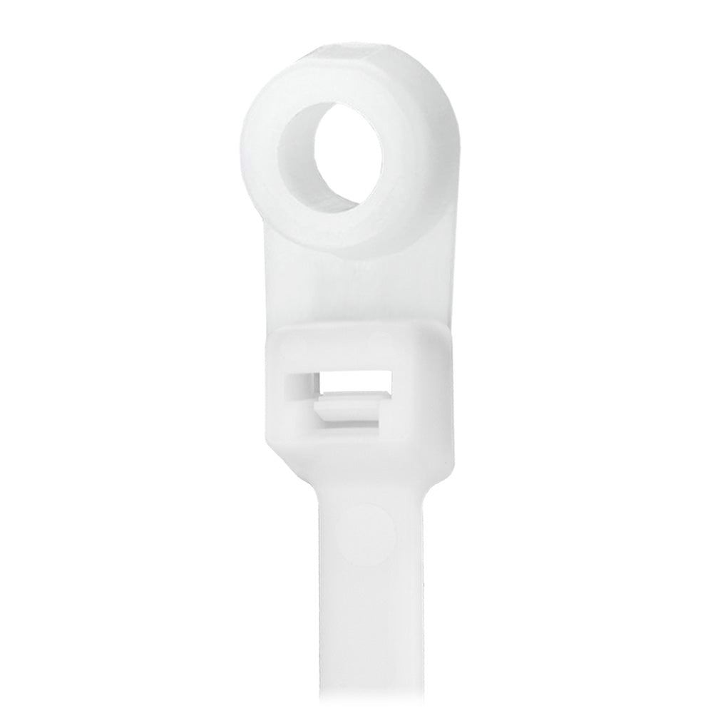 Pacer 8" Cable Tie w/Mounting Ring - Natural Color - 50lb Tensile Strength - 2" Bundle Diameter - 100 Piece Bag - Deckhand Marine Supply