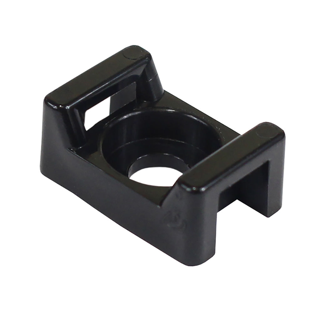 Pacer Screw Down Cable Tie Mount - #8 Screw Mount Method - Black - 100 Pack - Deckhand Marine Supply