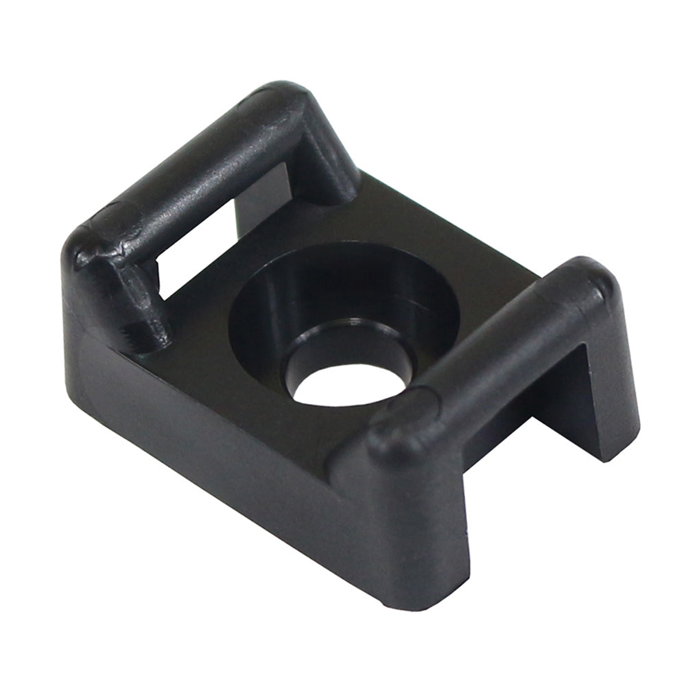 Pacer Screw Down Cable Tie Mount - #10 Screw Mount Method - Black - 100 Pack - Deckhand Marine Supply