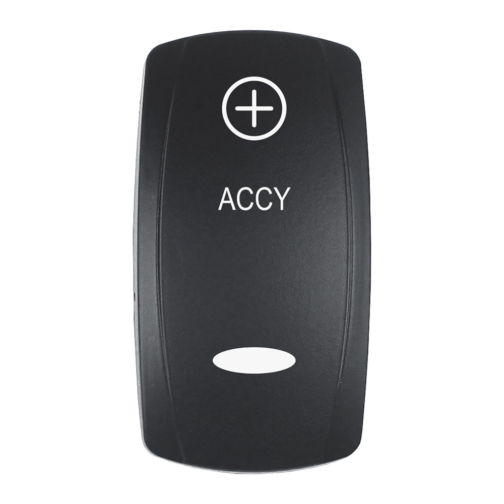 Pacer Actuator - 'ACCY' f/V Series Contura Switches - Black - Laser Etched (Top/Bottom Light) - Deckhand Marine Supply