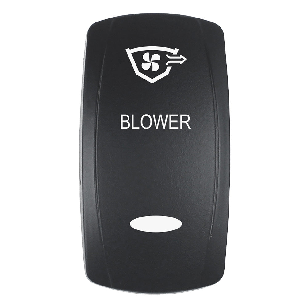 Pacer Actuator - 'BLOWER' f/V Series Contura Switches - Black - Laser Etched (Top/Bottom Light) - Deckhand Marine Supply
