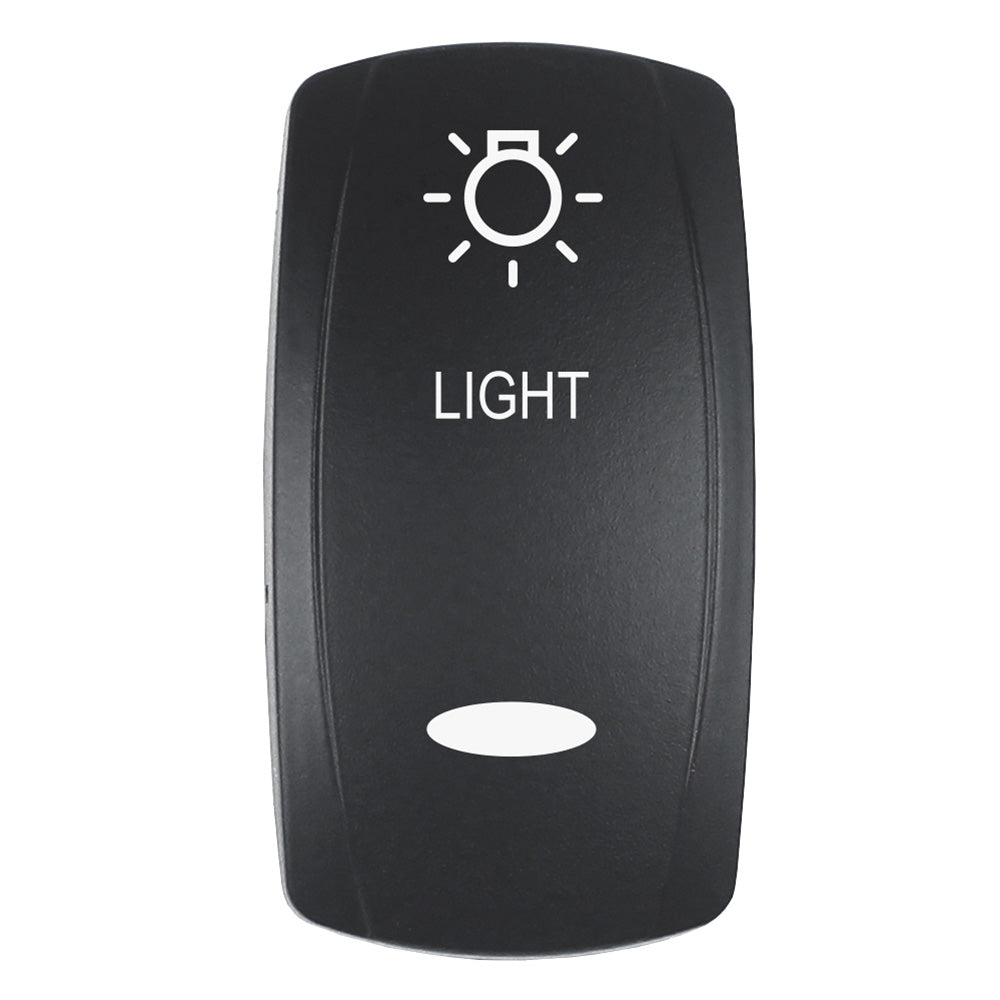 Pacer Actuator - 'LIGHT' f/V Series Contura Switches - Black - Laser Etched (Top/Bottom Light) - Deckhand Marine Supply