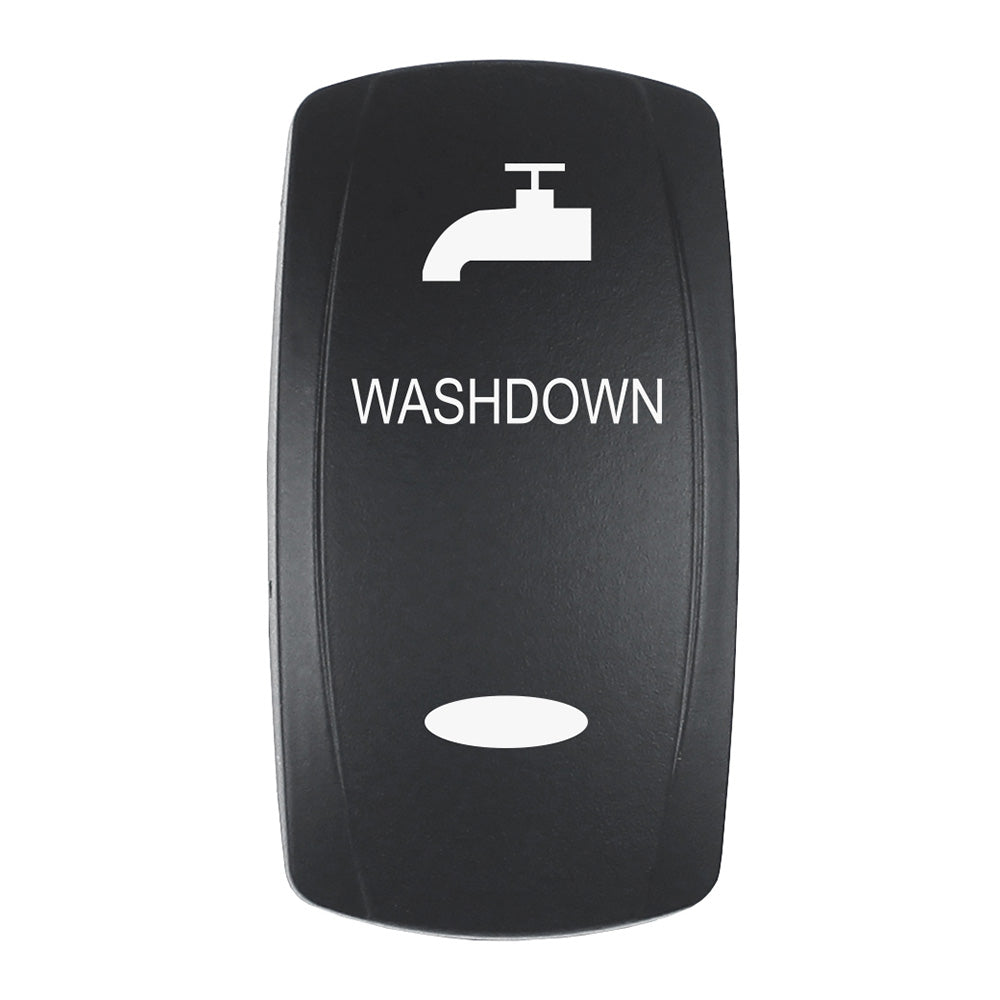 Pacer Actuator - 'WASHDOWN' f/V Series Contura Switches - Black - Laser Etched (Top/Bottom Light) - Deckhand Marine Supply
