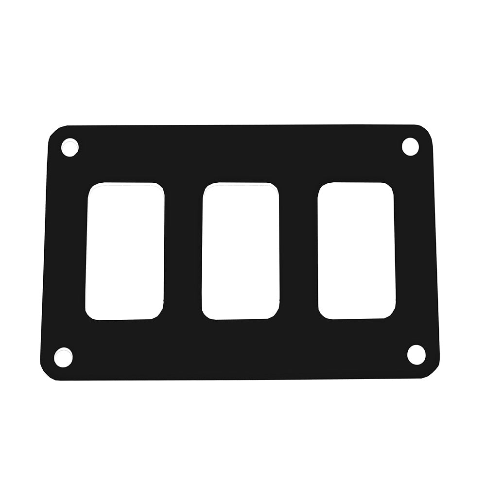 Pacer Switch Panel - 3 Switch  1 Row - 4.25" x 2.75" - Black Powder Coated Aluminum - Deckhand Marine Supply