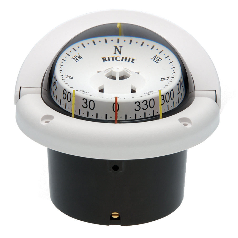 Ritchie HF-743W Helmsman Compass - Flush Mount - White - Deckhand Marine Supply