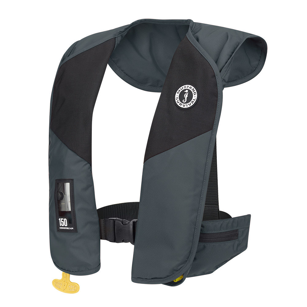 Mustang MIT 150 Convertible A/M Inflatable PFD - Admiral Grey - Deckhand Marine Supply