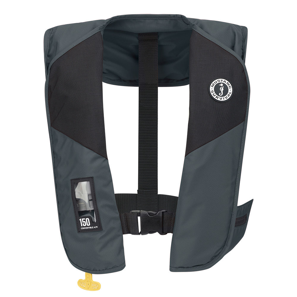 Mustang MIT 150 Convertible A/M Inflatable PFD - Admiral Grey - Deckhand Marine Supply