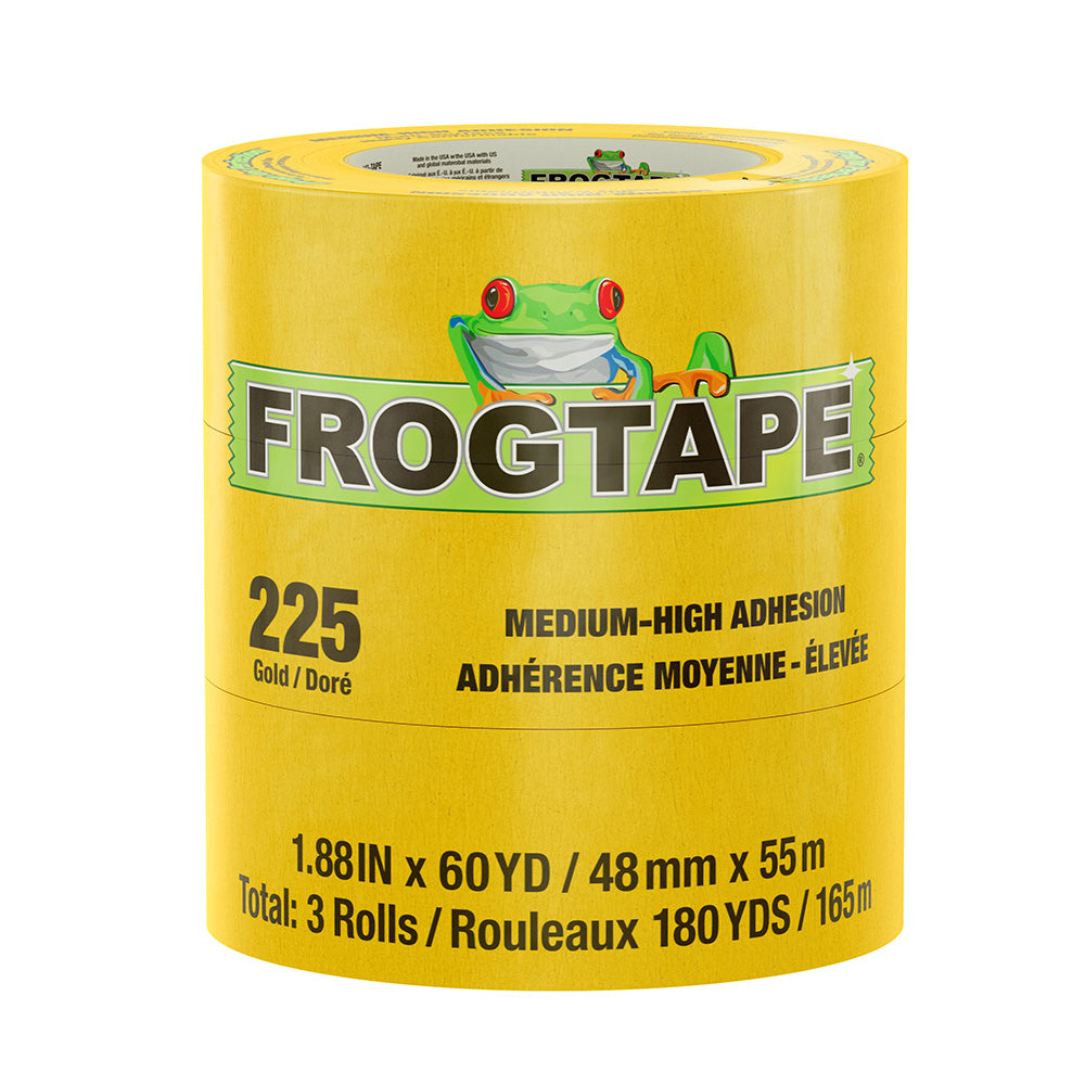 FrogTape CP 225 Medium-High Adhesion Masking Tape - 48MM x 55M x 6-Pack - Gold - Rated f/225F - Deckhand Marine Supply