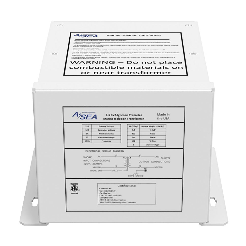 ASEA Power Systems 3.6 kVA Isolation Transformer - Deckhand Marine Supply