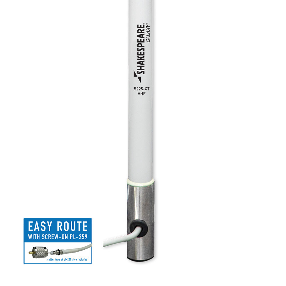 Shakespeare Galaxy 5225-XT 8' VHF Antenna - 6dB Gain - Reduced Length - Deckhand Marine Supply
