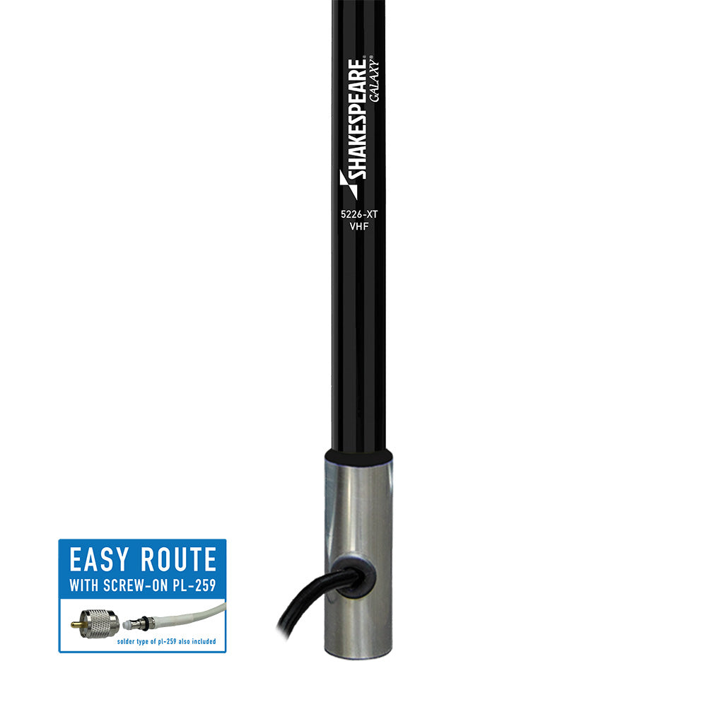 Shakespeare Galaxy 5226-XT 8' Black VHF Antenna - 6dB Gain - Deckhand Marine Supply