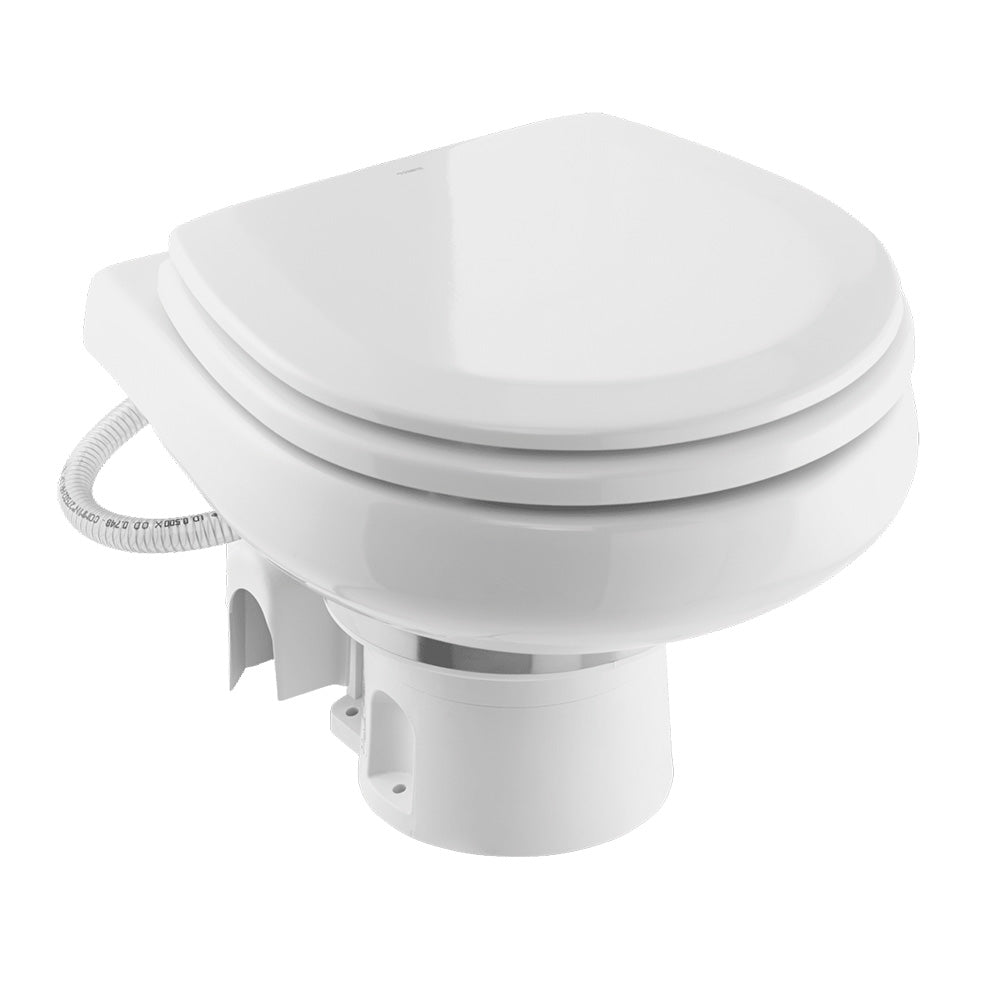 Dometic MasterFlush 7260 White Electric Macerating Toilet w/Orbit Base - Raw Water - 12V - Deckhand Marine Supply