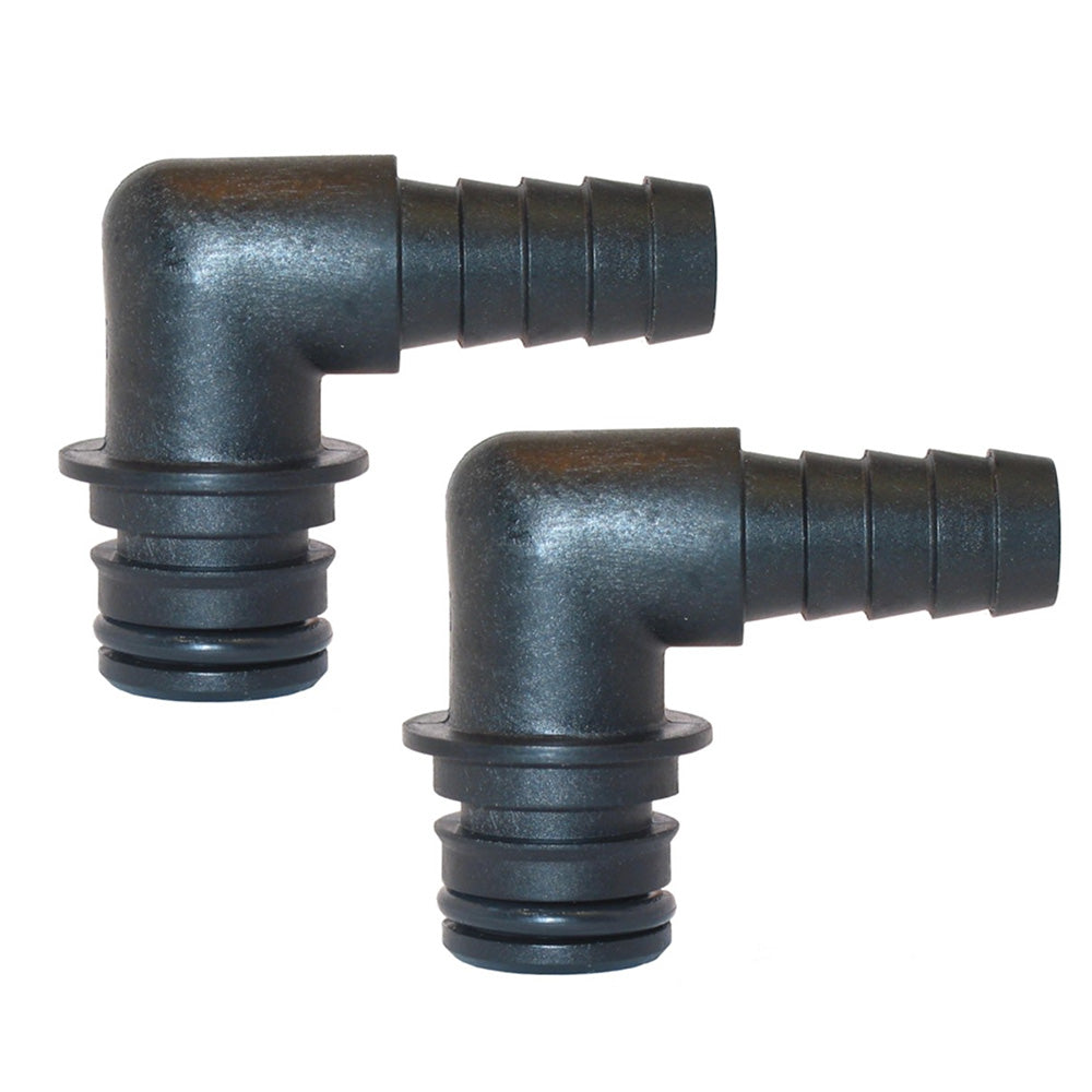 Jabsco Port Kit 90-Degree Elbow 1/2" Hose Fitting - Pair - Deckhand Marine Supply