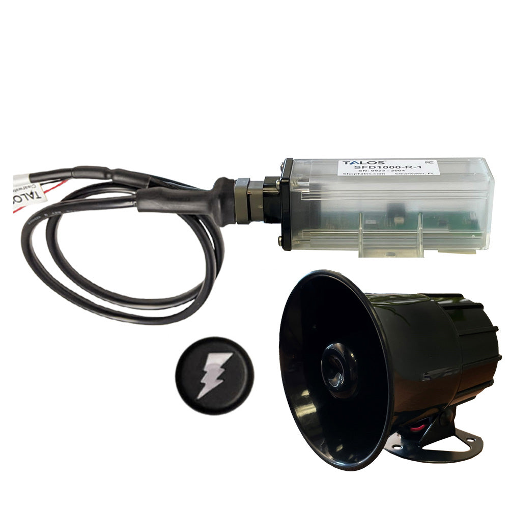 TALOS Remote Housing Lightning Detection System w/20' Cable  External Horn - Black Round Indicator  45' Horn Cable - Deckhand Marine Supply