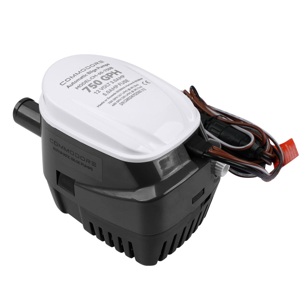 Commodore 750 GPH 60 Series Automatic Bilge Pump - 12V - Deckhand Marine Supply