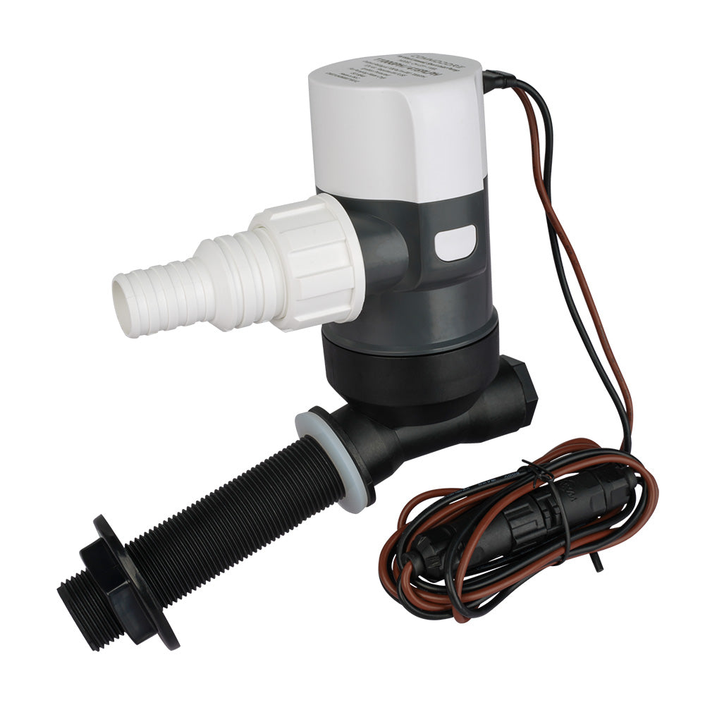 Commodore 1100 GPH Angled Livewell Pump - 12V - Deckhand Marine Supply
