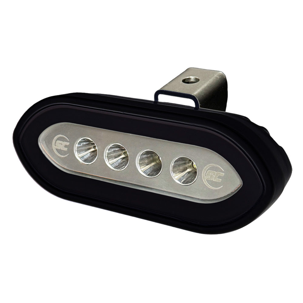 Shadow-Caster Bracket Mount Spreader Light - Black Housing - White - Deckhand Marine Supply