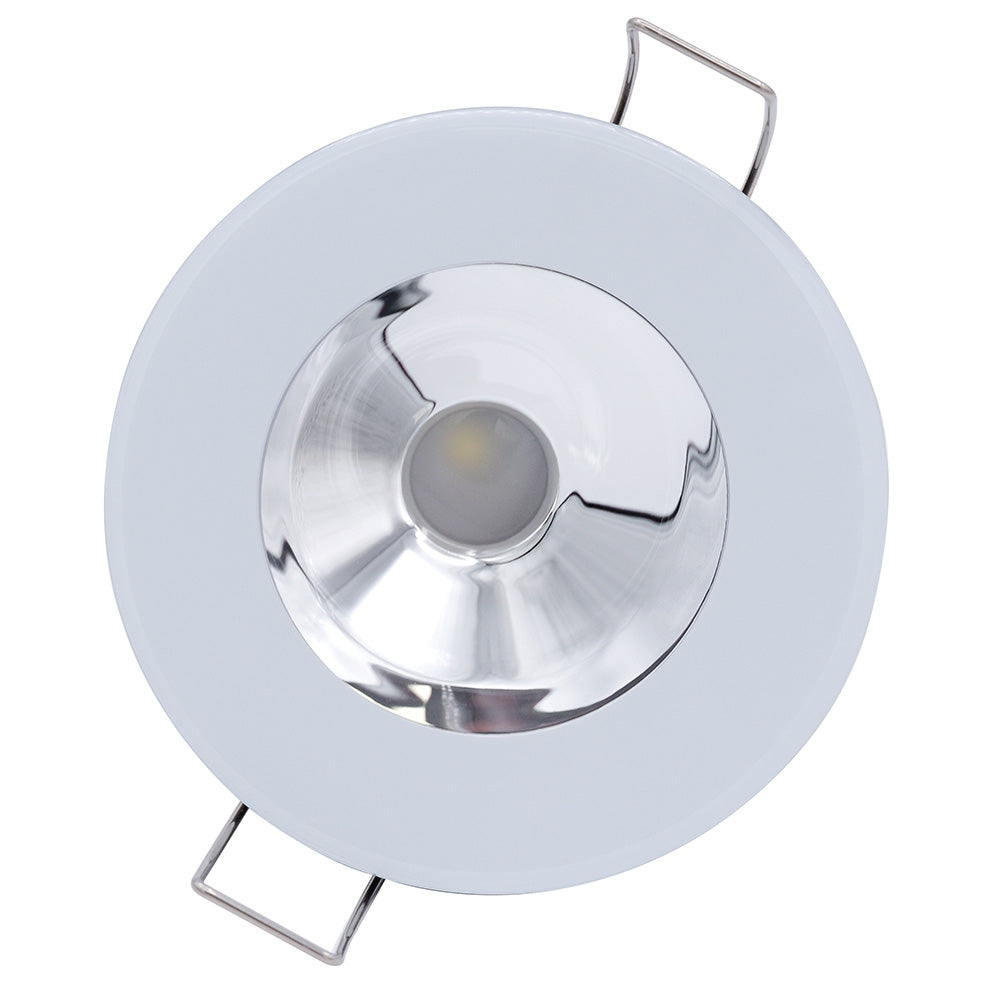 Lumitec Illusion Flush Mount LED Down Light - Spectrum RGBW - Cool White - White Housing - Chrome Reflector - Deckhand Marine Supply