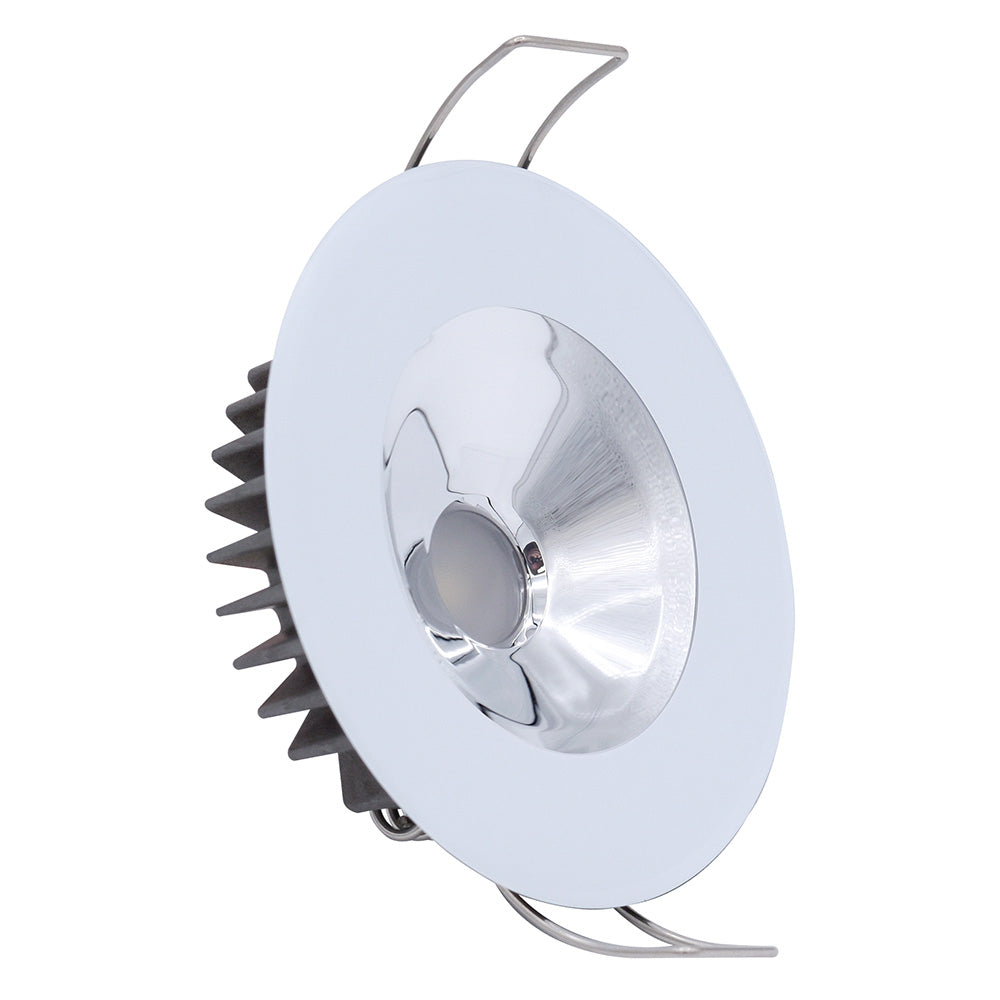 Lumitec Illusion Flush Mount LED Down Light - Spectrum RGBW - Cool White - White Housing - Chrome Reflector - Deckhand Marine Supply