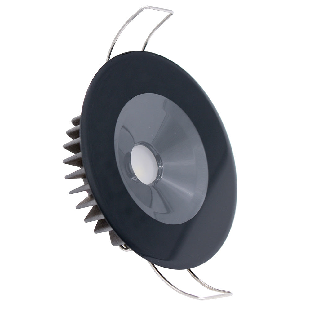 Lumitec Illusion Flush Mount LED Down Light - Spectrum RGBW - Cool White - Black Housing - Deckhand Marine Supply
