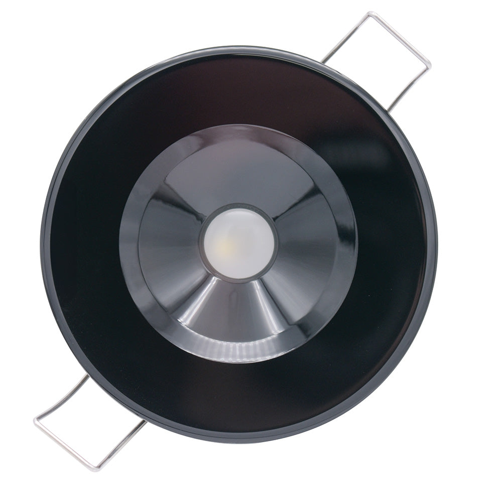 Lumitec Illusion Flush Mount LED Down Light - Spectrum RGBW - Warm White - Black Housing - Deckhand Marine Supply