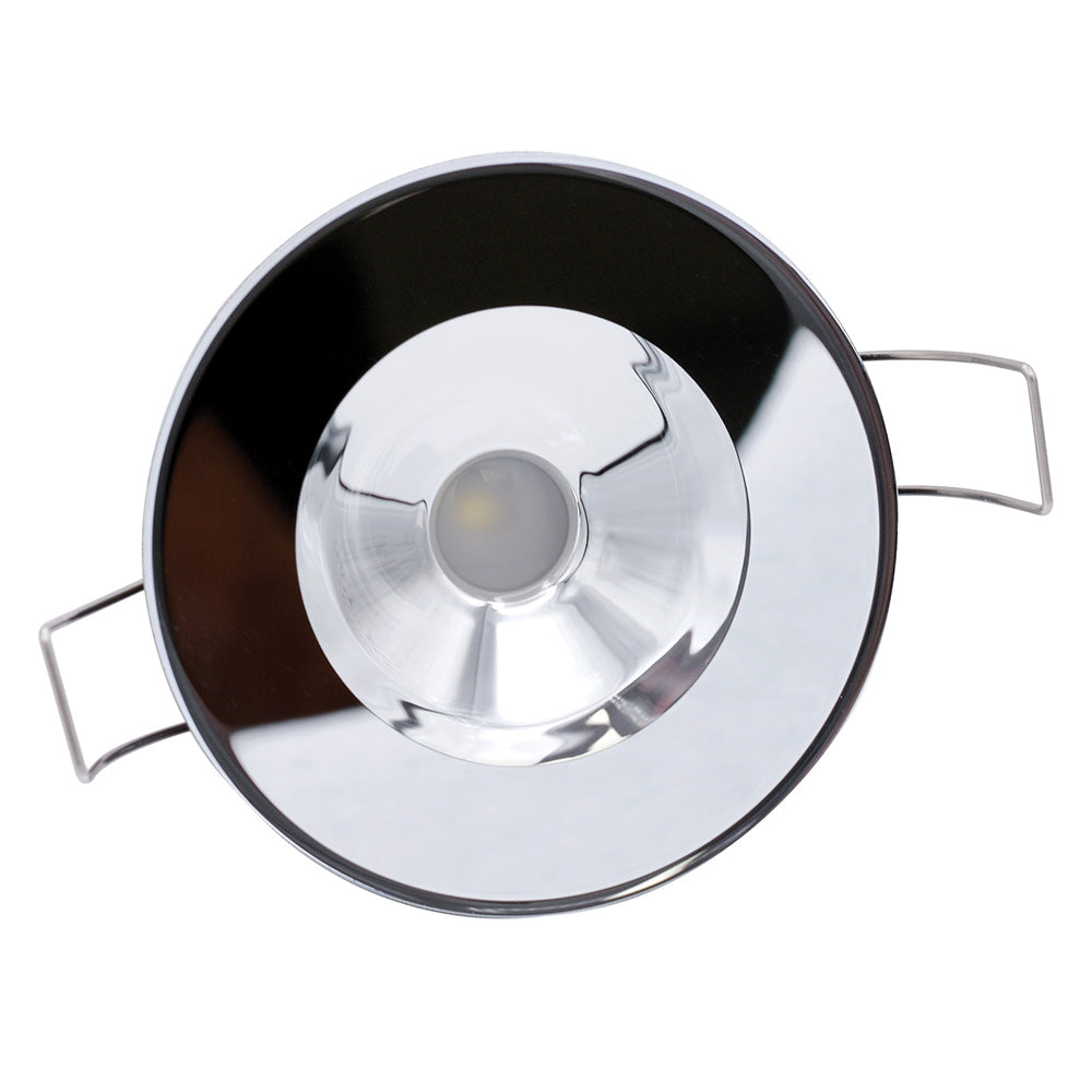 Lumitec Illusion Flush Mount LED Down Light - White - Non-Dimming - White Housing - MIrrored Housing - Deckhand Marine Supply